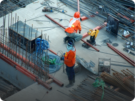 Bauarbeiter auf einer Baustelle