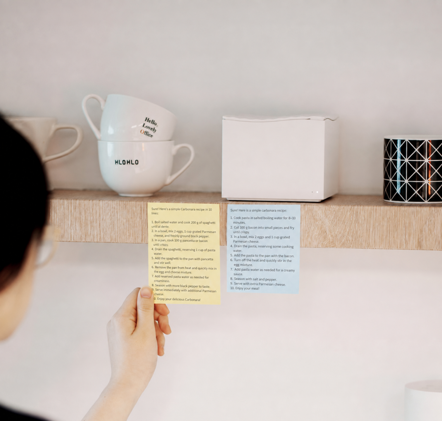 Printed sticky note memos and reminders