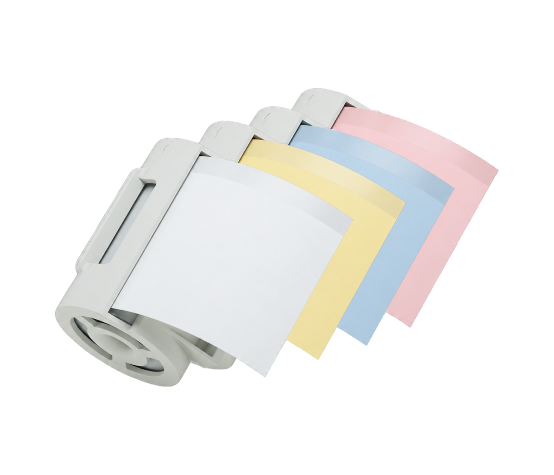 Sticky note cartridges in four colors