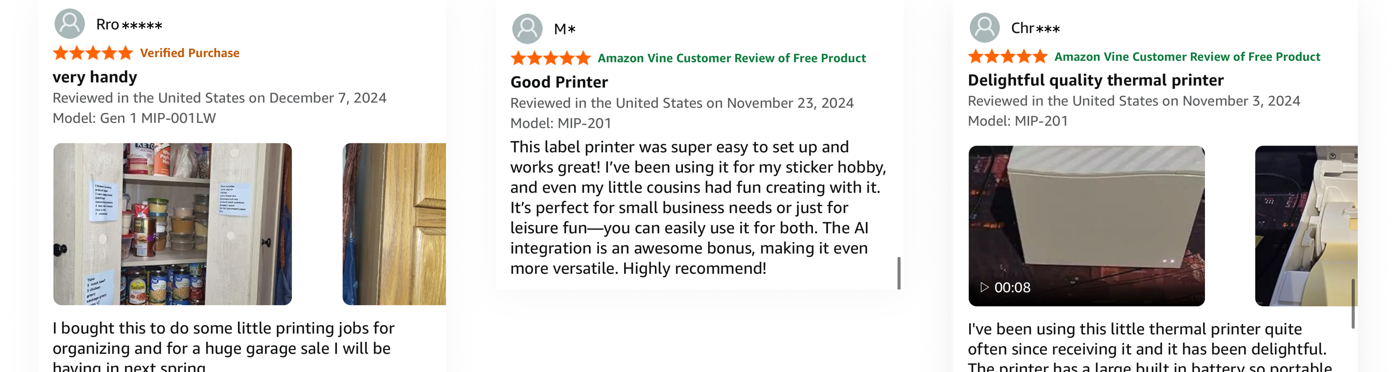 Customer rating breakdown and photo reviews