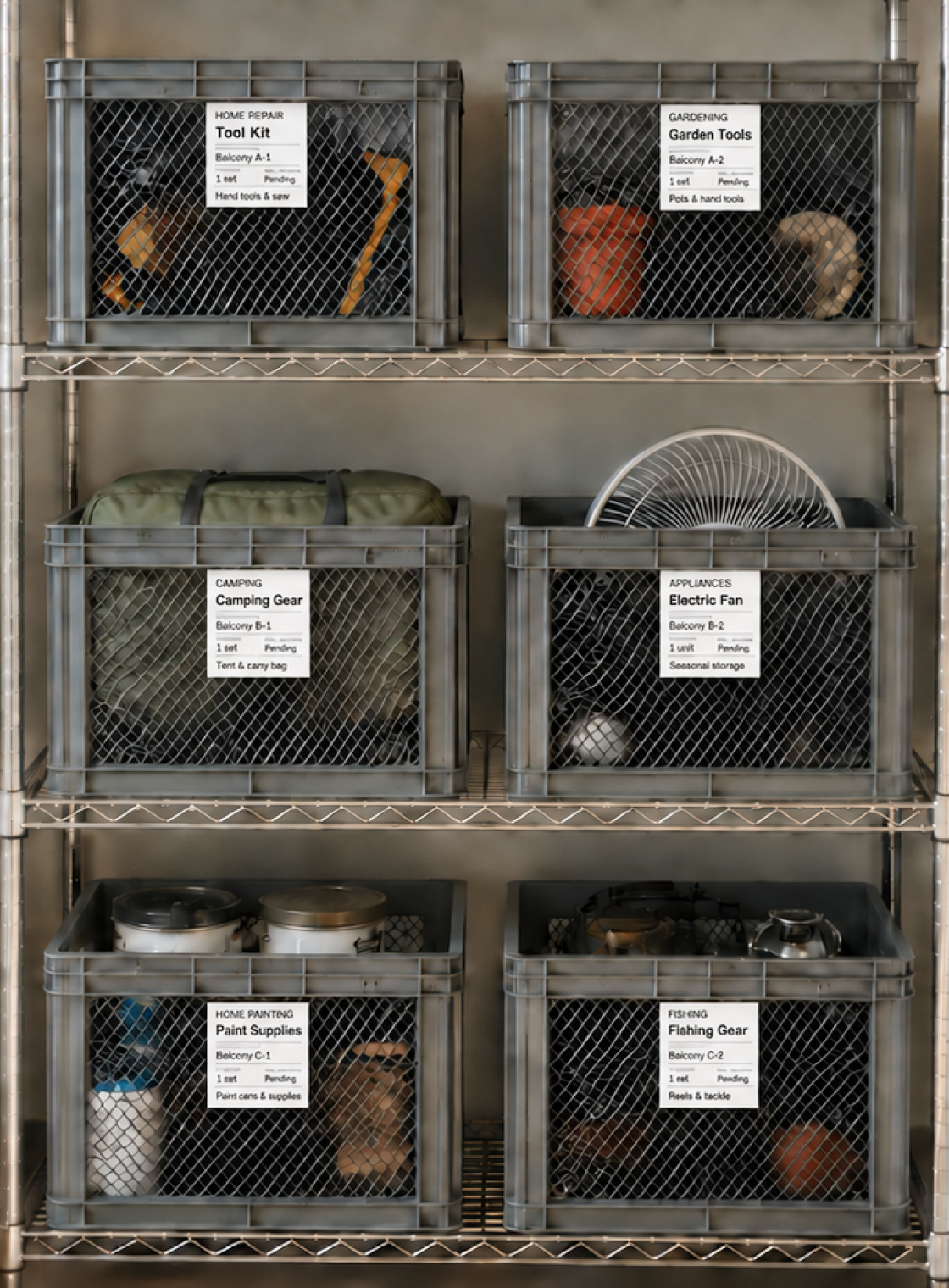 Home organization with printed nemonic labels