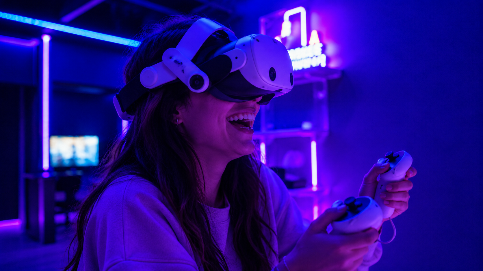 Team solving puzzles inside a VR escape room