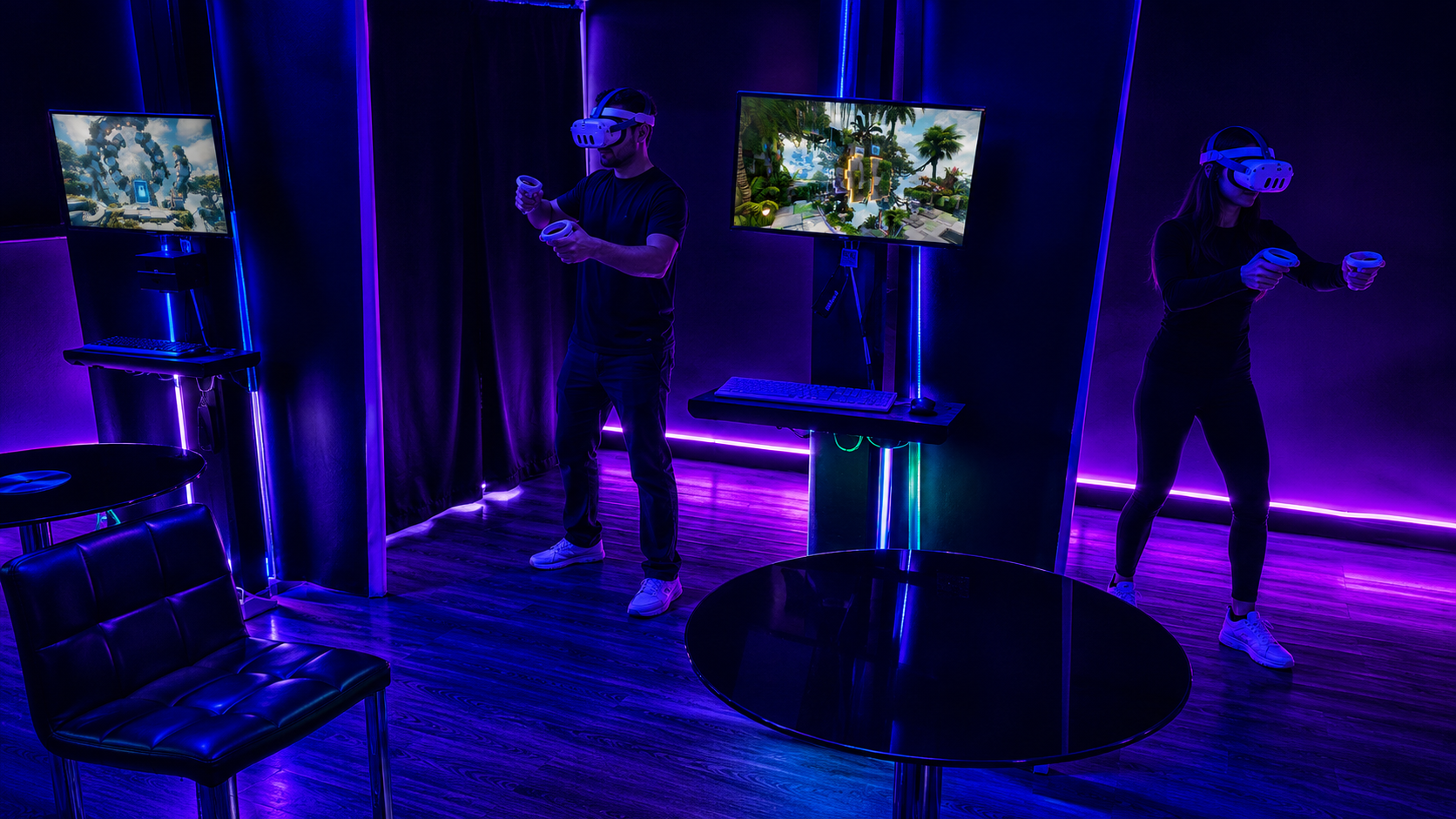 Soulvaria VR Arcade Pod room