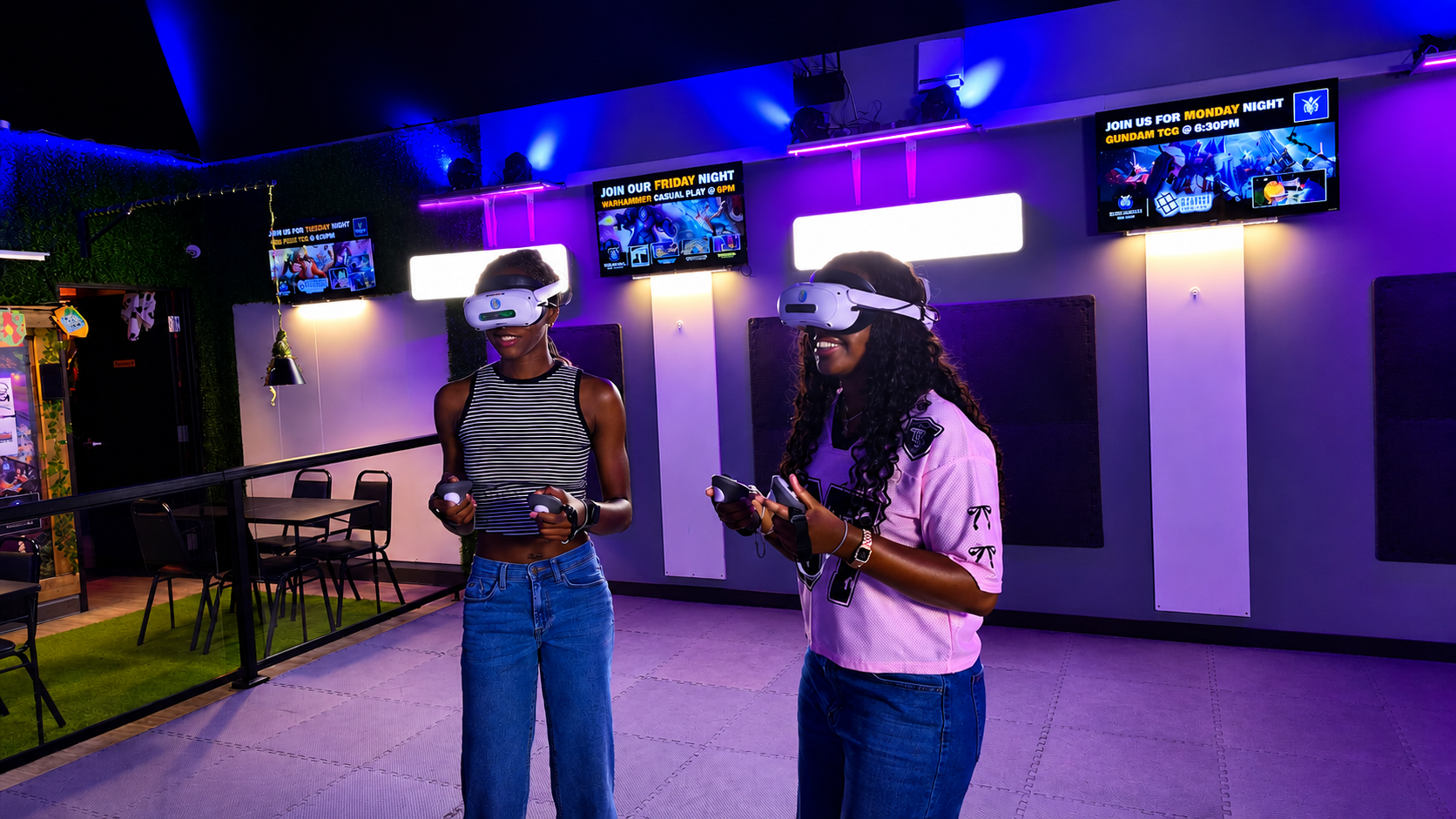 Players exploring a shared world in the Soulvaria Free-Roam VR Arena
