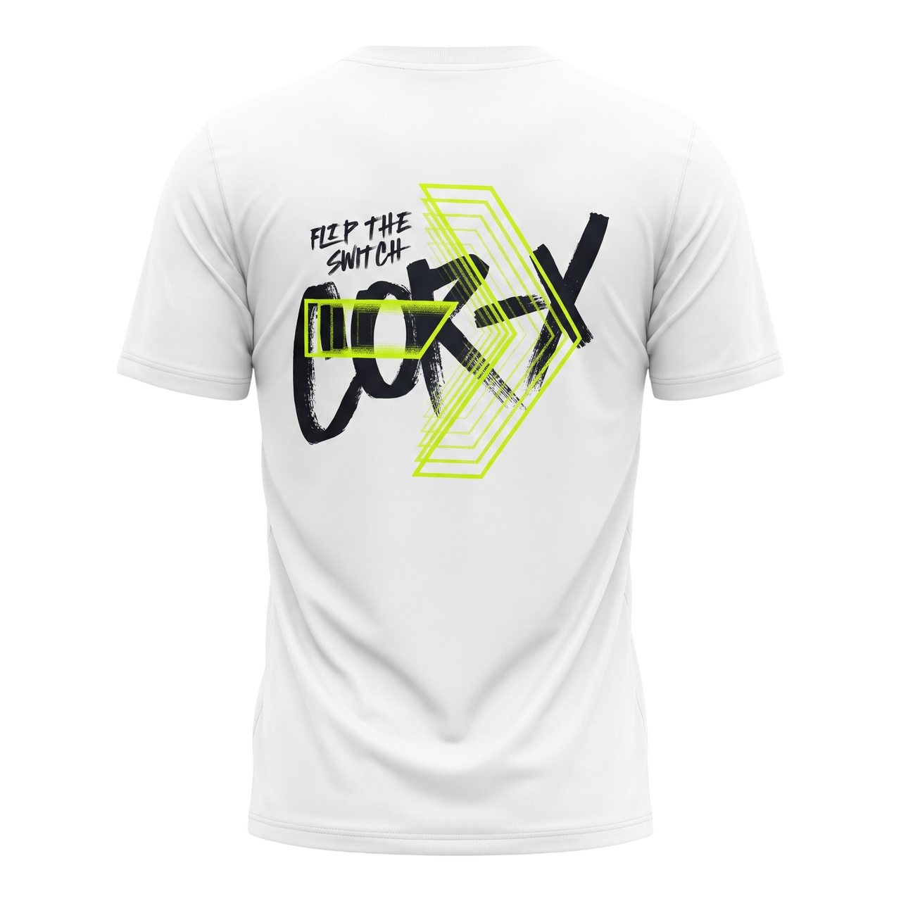 COR-X Flip the Switch funkčné športové tričko biele unisex