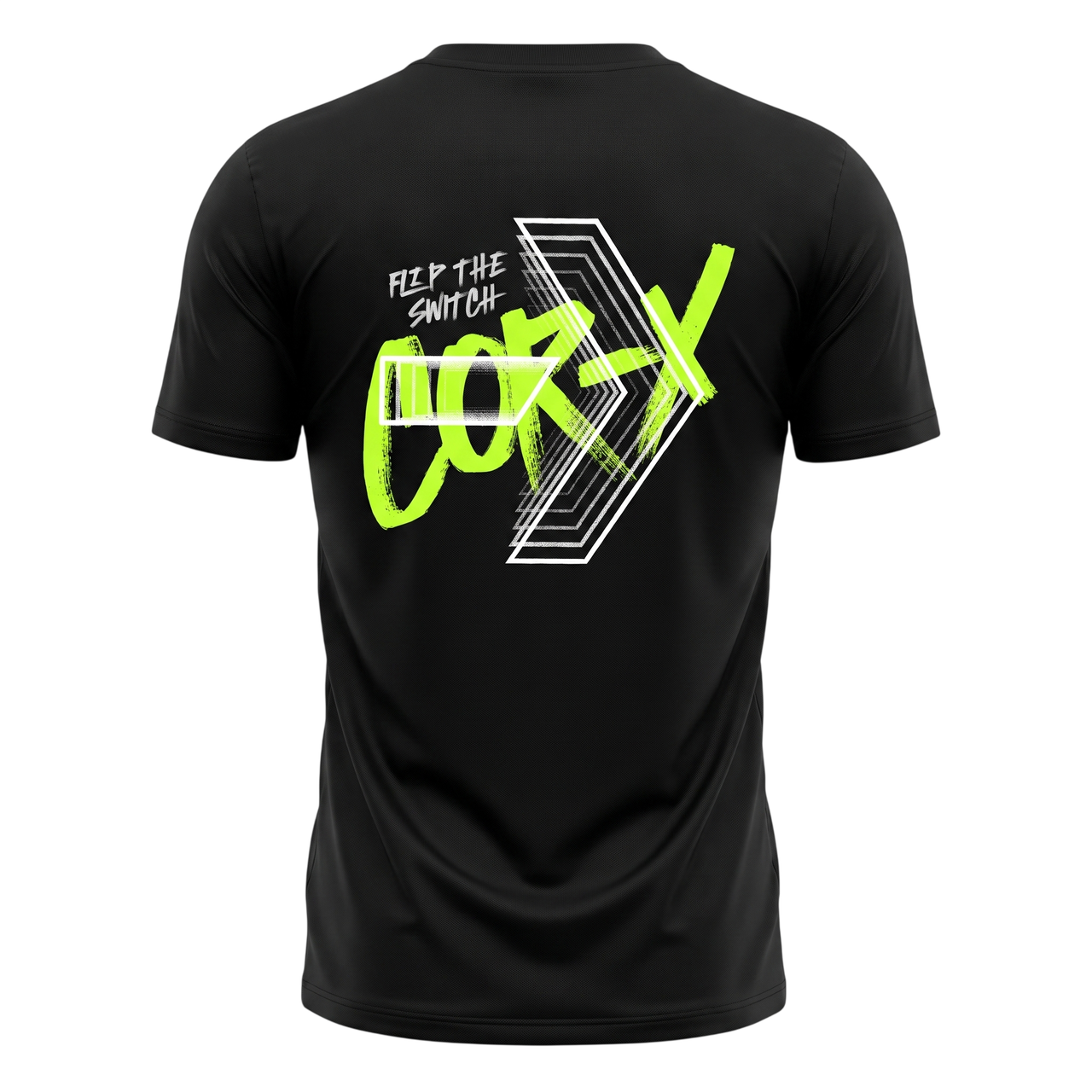 COR-X Flip the Switch funkčné športové tričko čierne unisex
