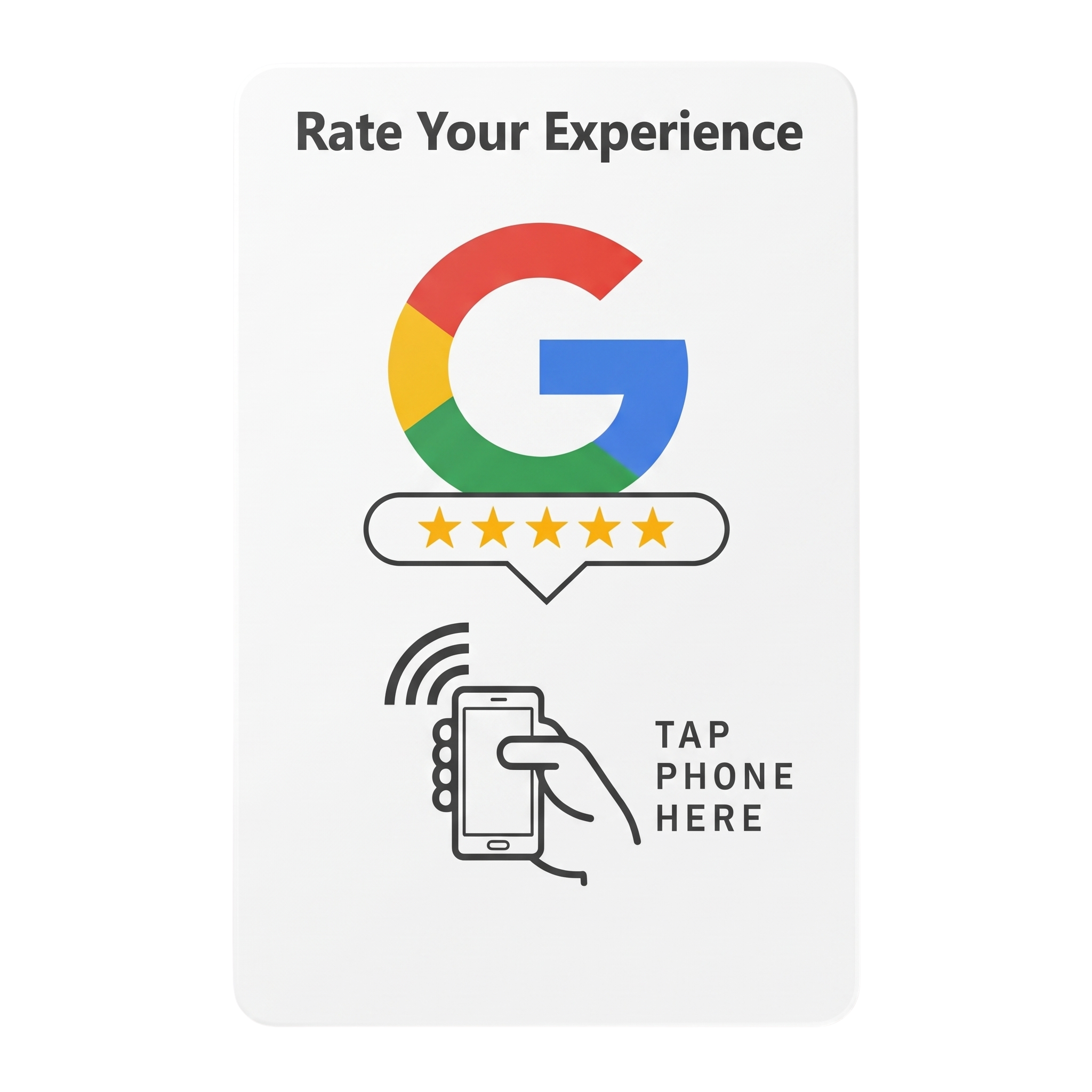 Custom Google review card in white with no logo