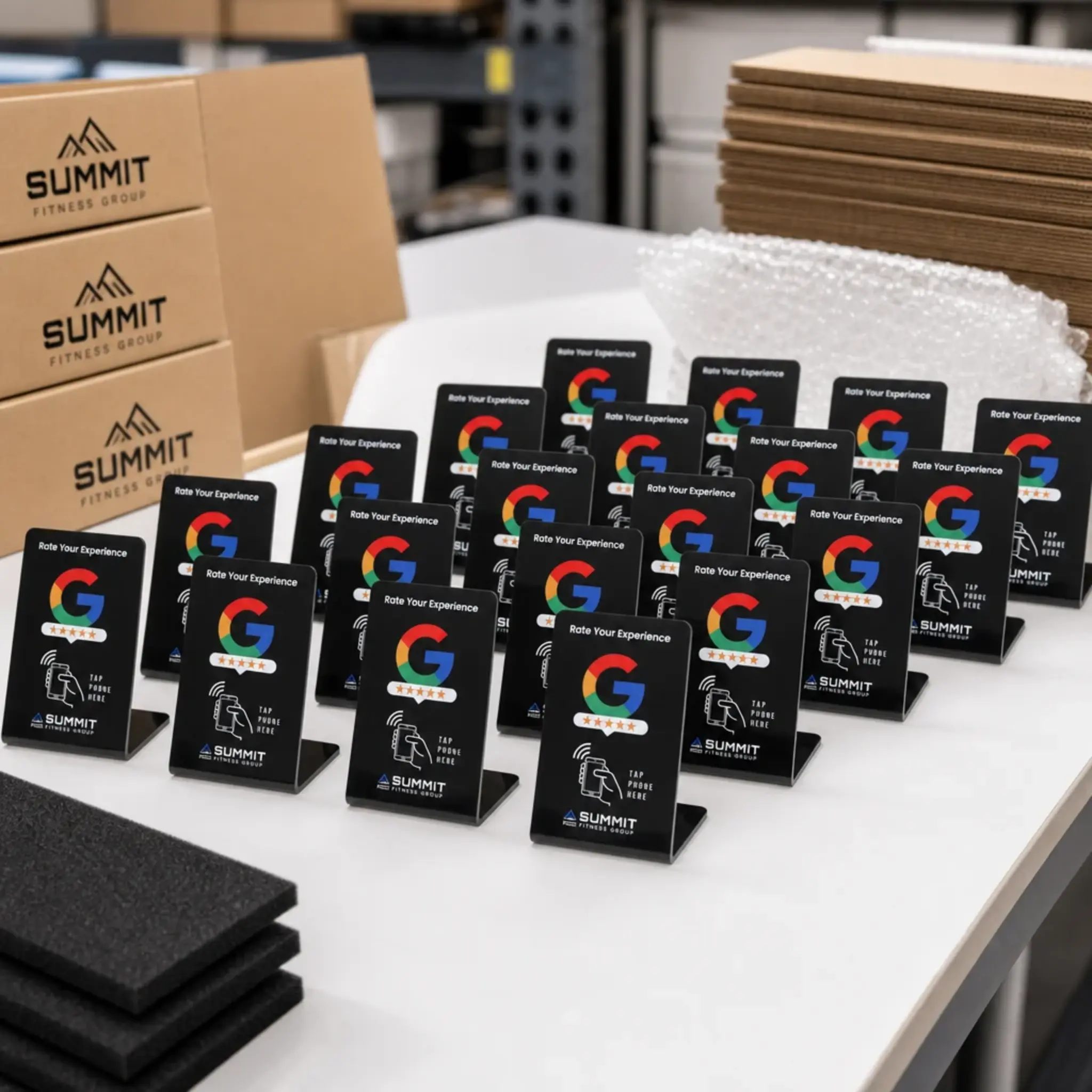 Custom bulk orders for NFC Google review stands