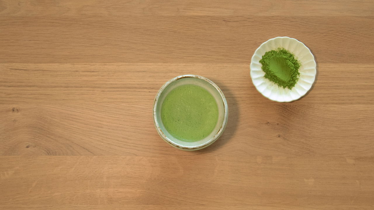 matcha prepared with Greenbird Japanese matcha powder