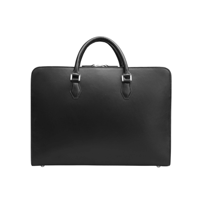 Black leather briefcase