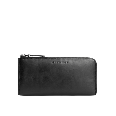 Black leather zip wallet