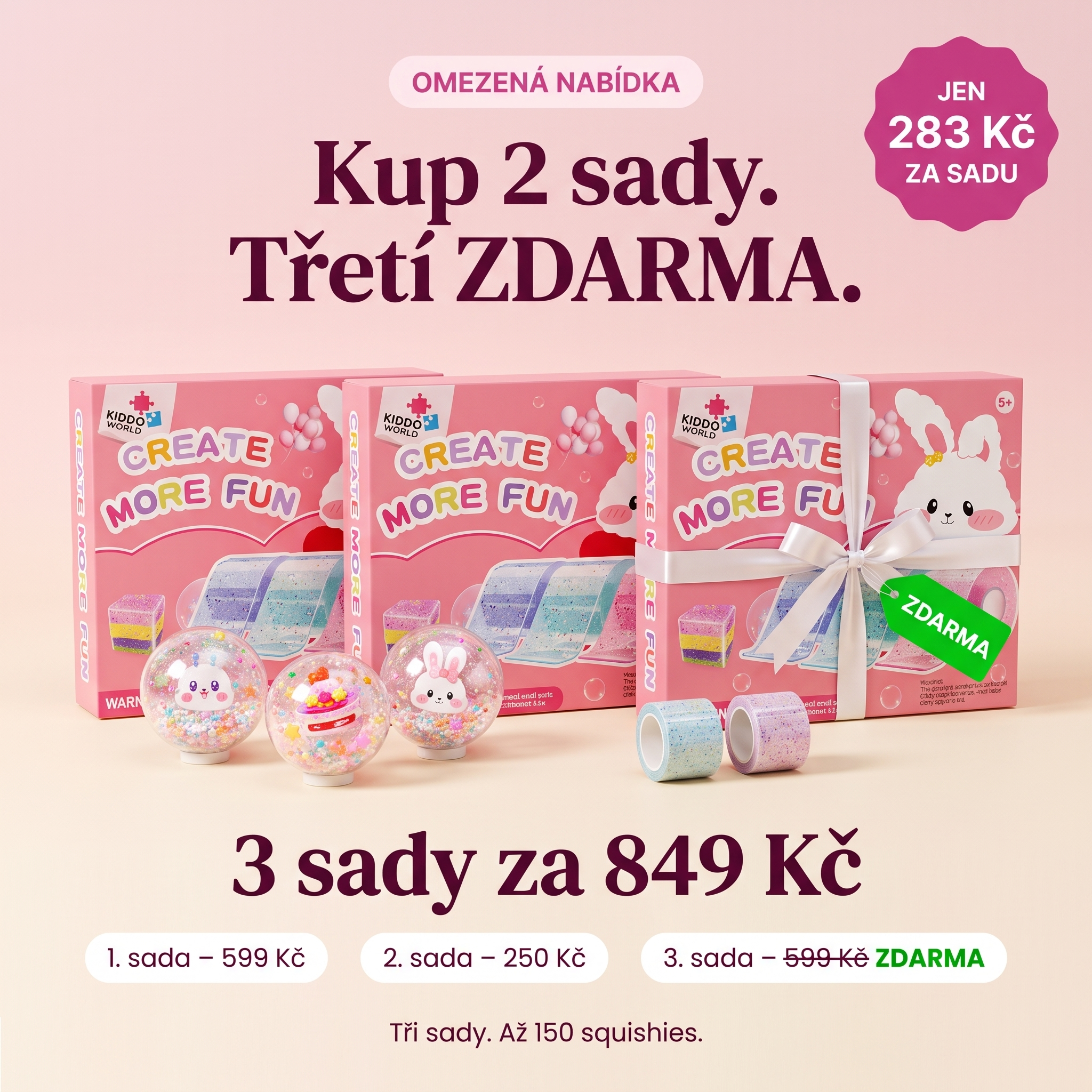 Bubble Squishies – DIY sada nano pásek pro děti od 4 let, obrázek 1