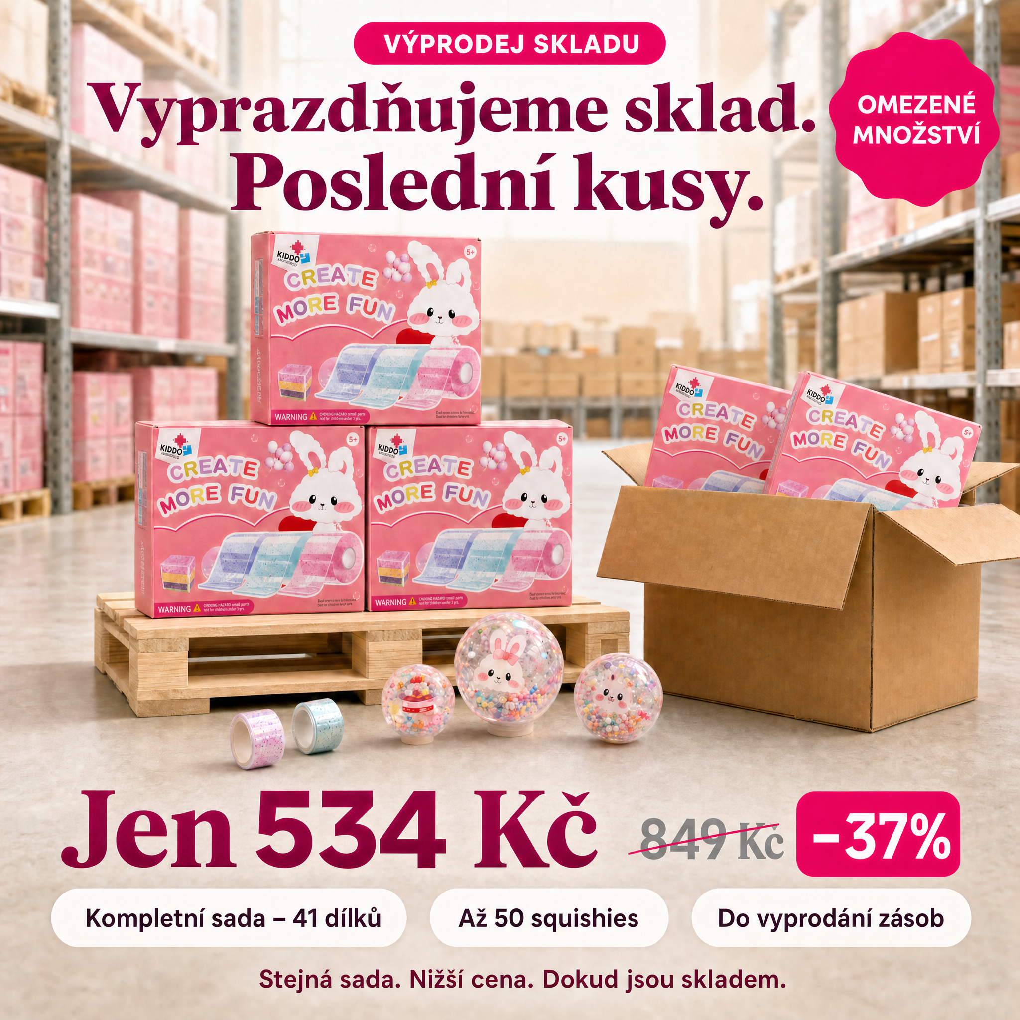 Bubble Squishies – výprodej skladu, DIY sada nano pásek pro děti od 4 let