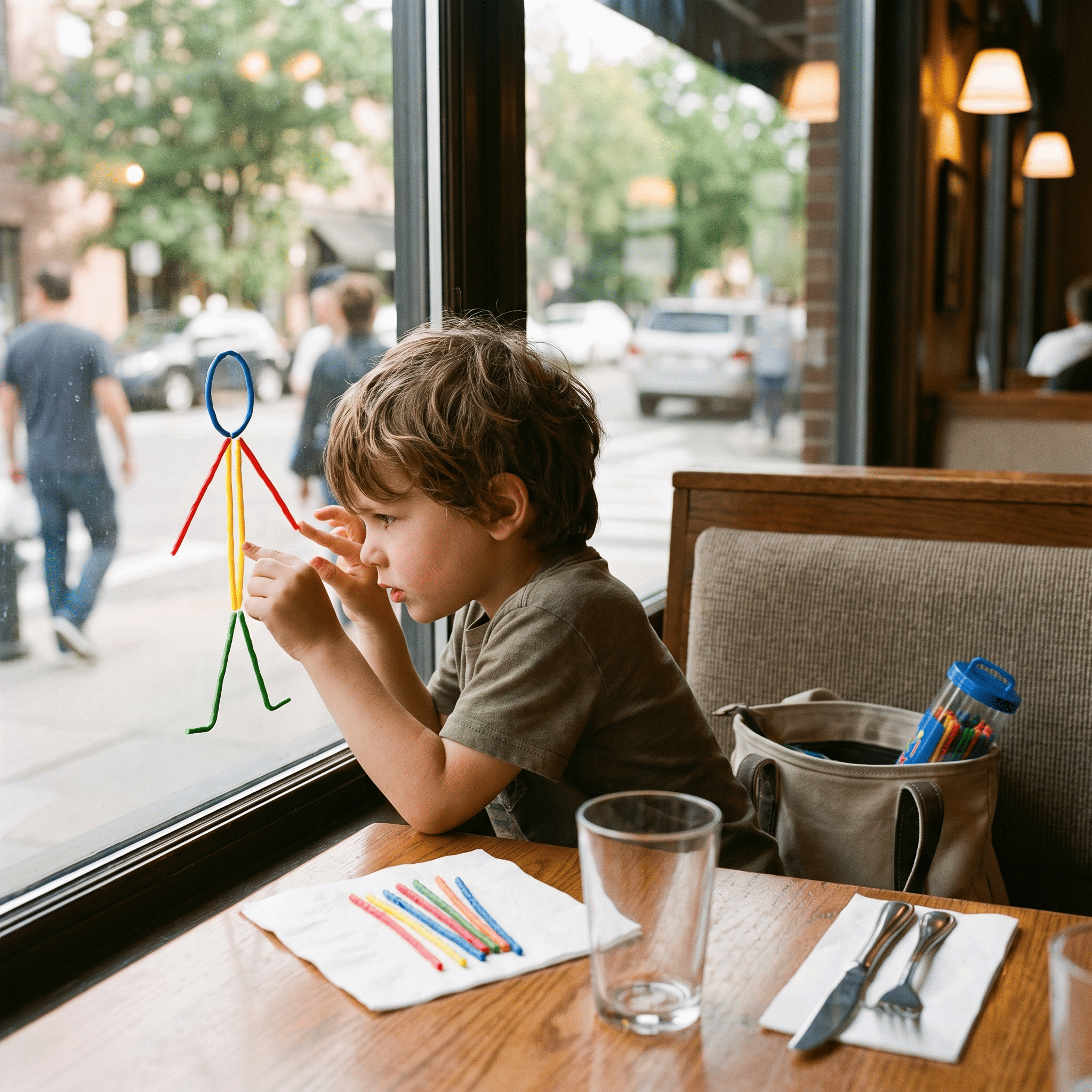 Wikki Stix na cestách — tvoření v restauraci