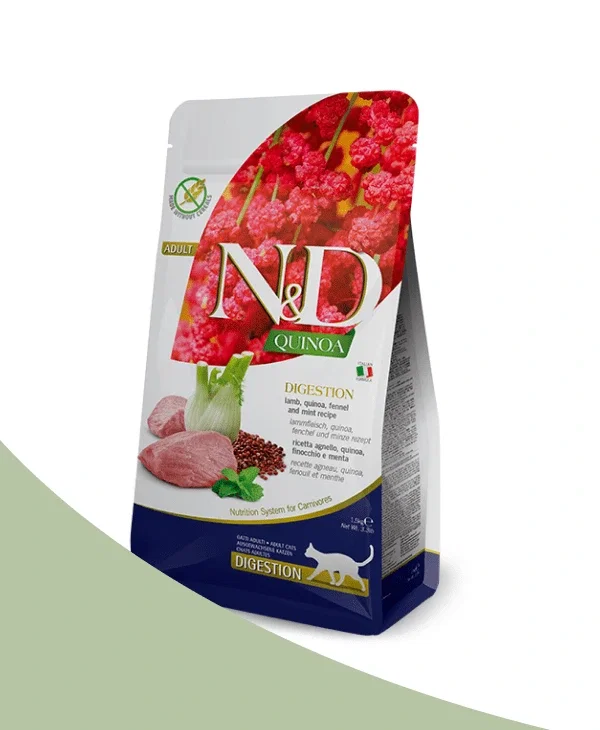 Farmina N&D Quinoa Digestion lamb, quinoa, fennel and mint dry cat food