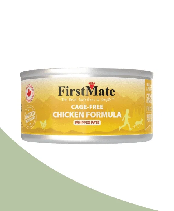 FirstMate Cage-Free Chicken Formula whipped pate wet cat food