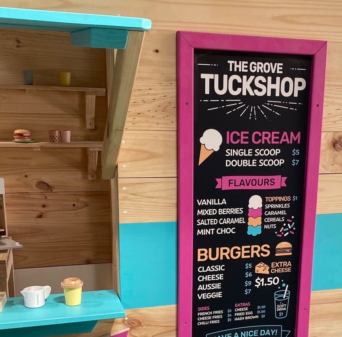 Custom Signage on a Food Truck Cubby at a shopping centre activation