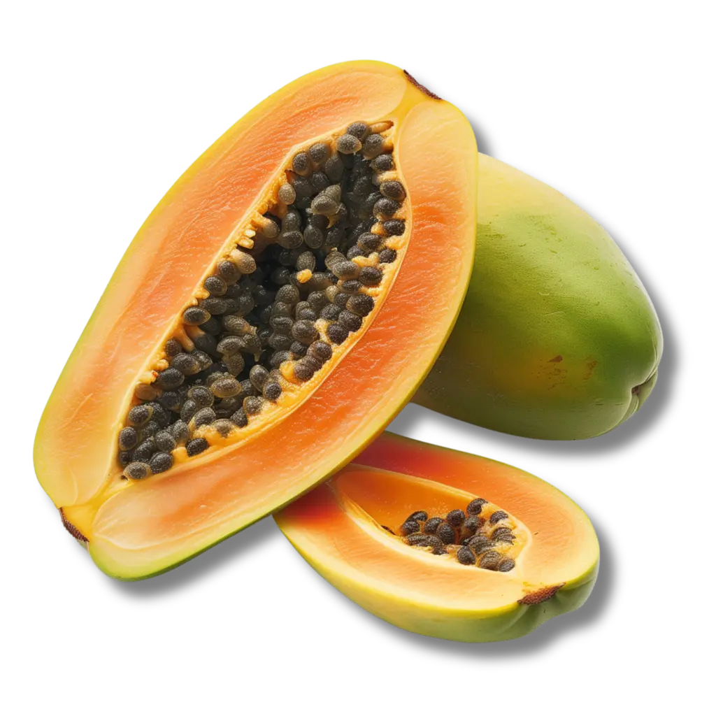 Papaya gehalveerd