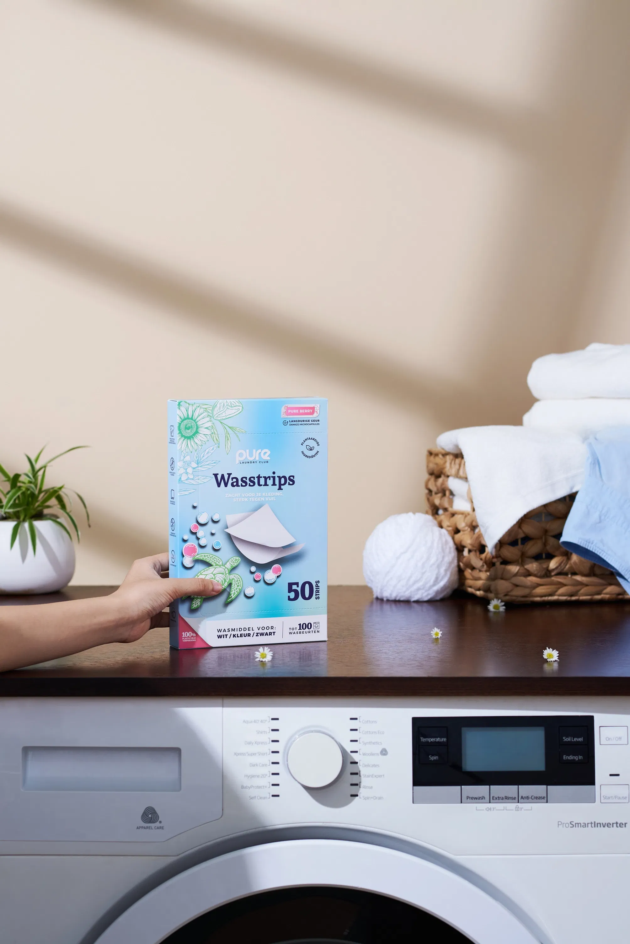 Pure Laundry Club wasstrips op wasmachine