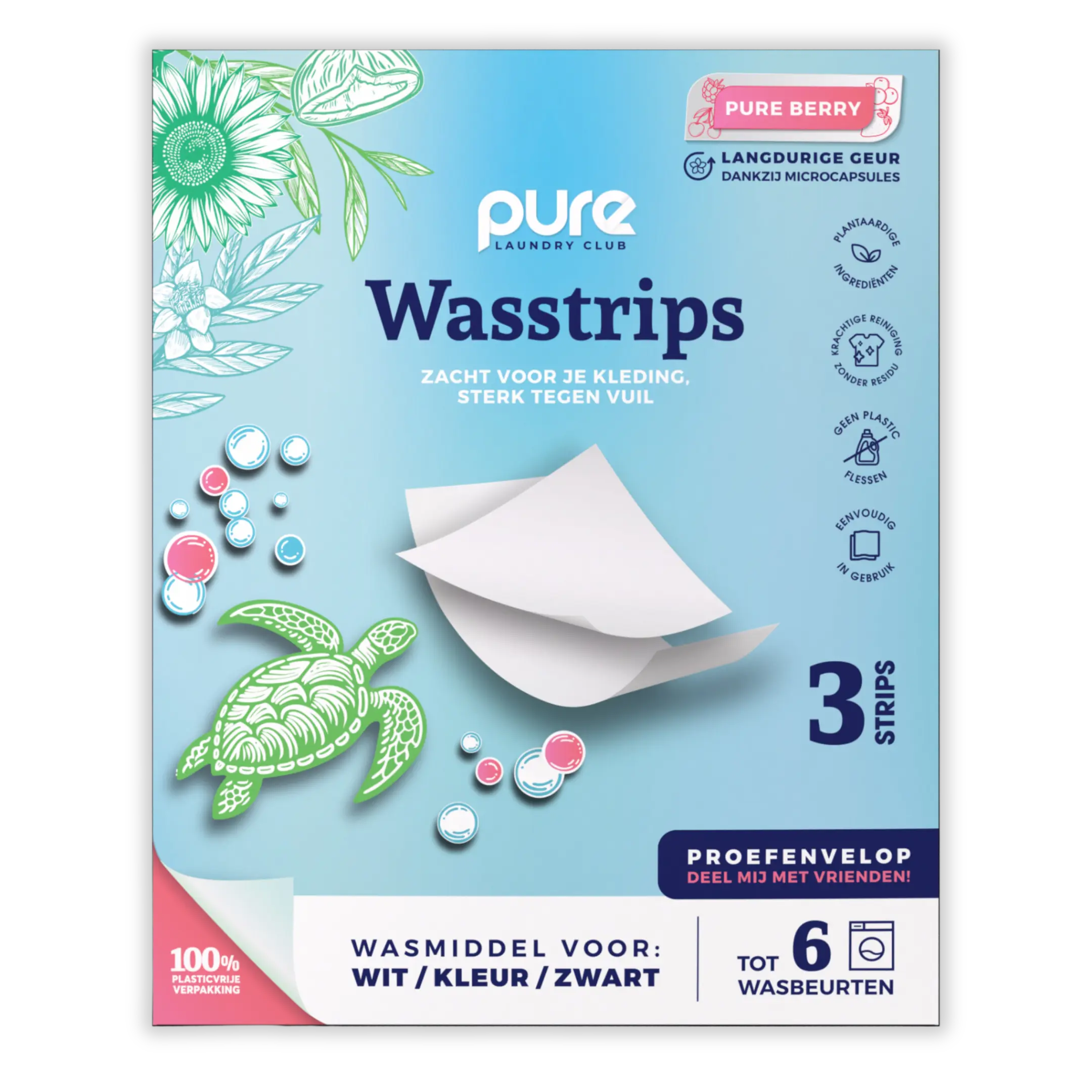 Proefenvelop wasstrips Pure Berry