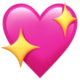 Sparkling ios heart emoji