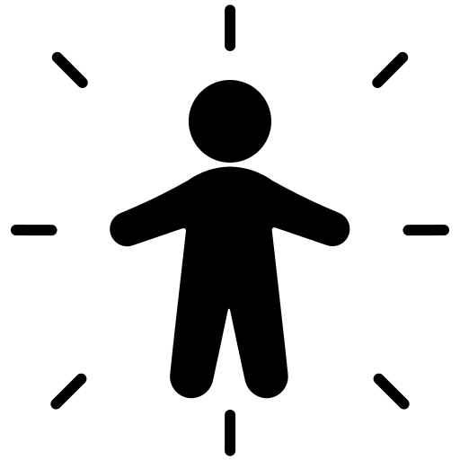 A human caricature with aura