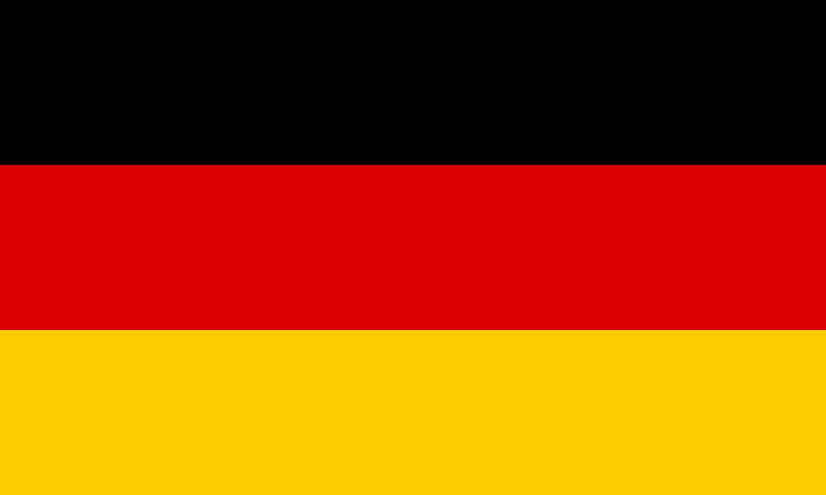 Three horizontal stripes in black, red, and gold colors
