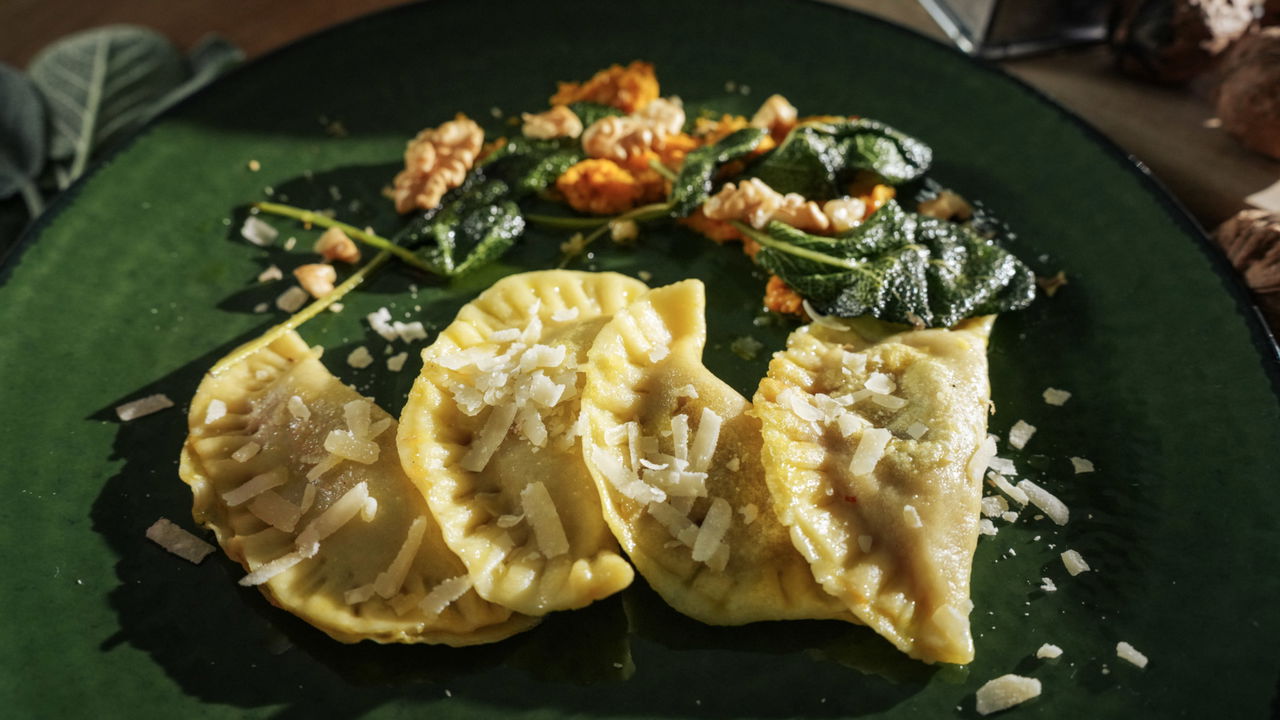 Kürbis Walnuss Ravioli