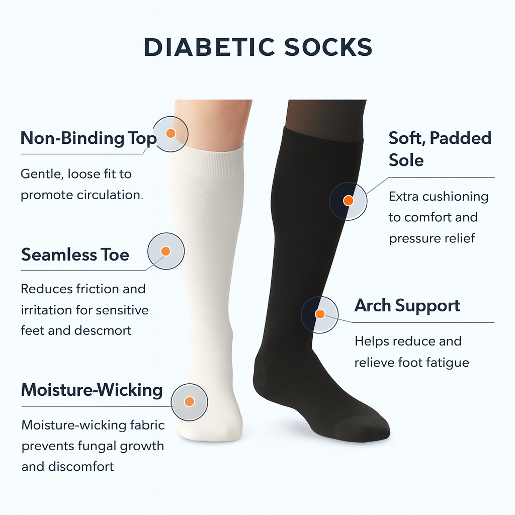 Sock Perfect Ultra Premium Diabetic Crew Socks – Non-Binding Seamless Comfort Socks