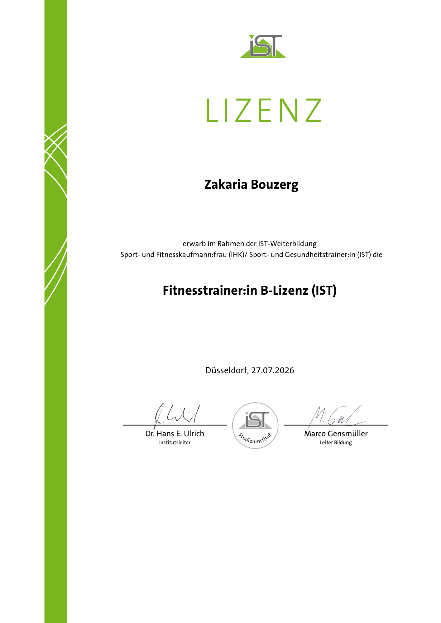 Fitnesstrainer B-Lizenz (IST)