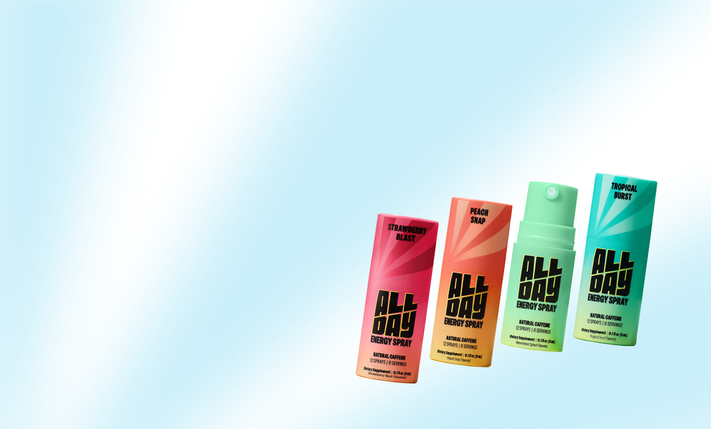 Four Allday sprays Bottles. 