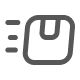 Icon of a fast-moving delivery box with motion lines on the left side.