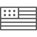 Black and white American flag icon.