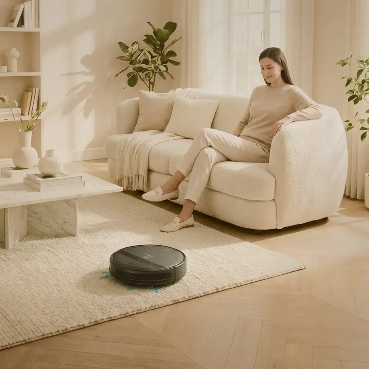 clean wise henk robot stofzuiger op tapijt