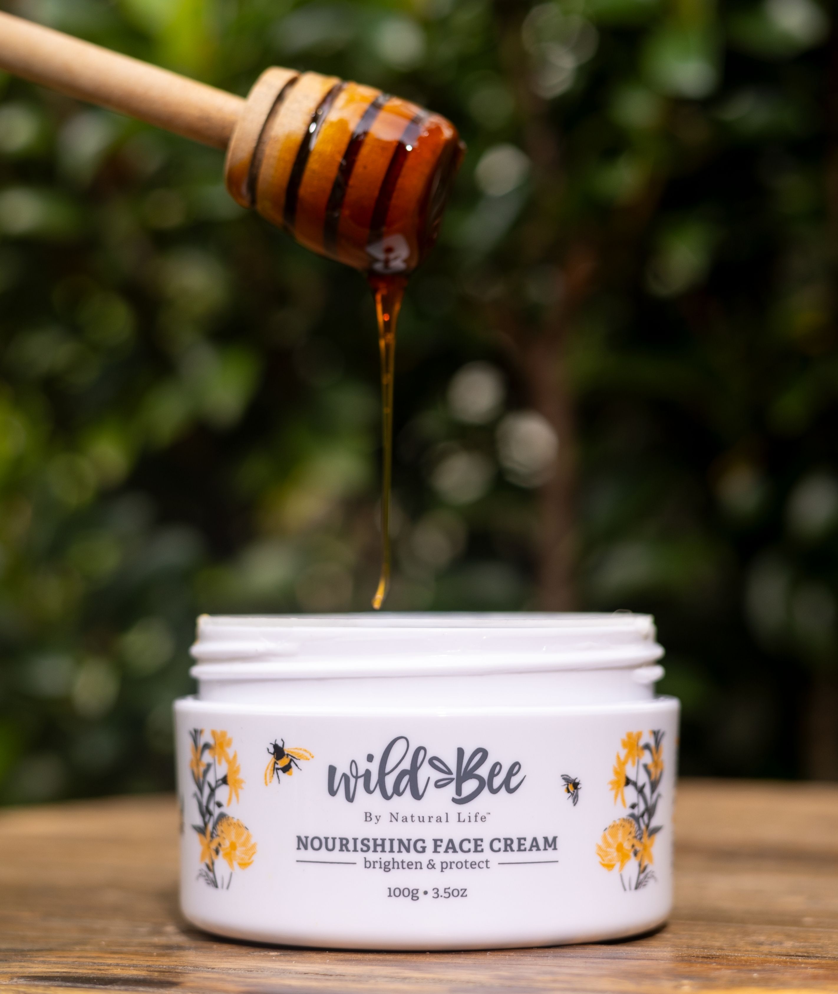 Golden Manuka honey, one of the hero ingredients in Wild Bee Nourishing Face Cream
