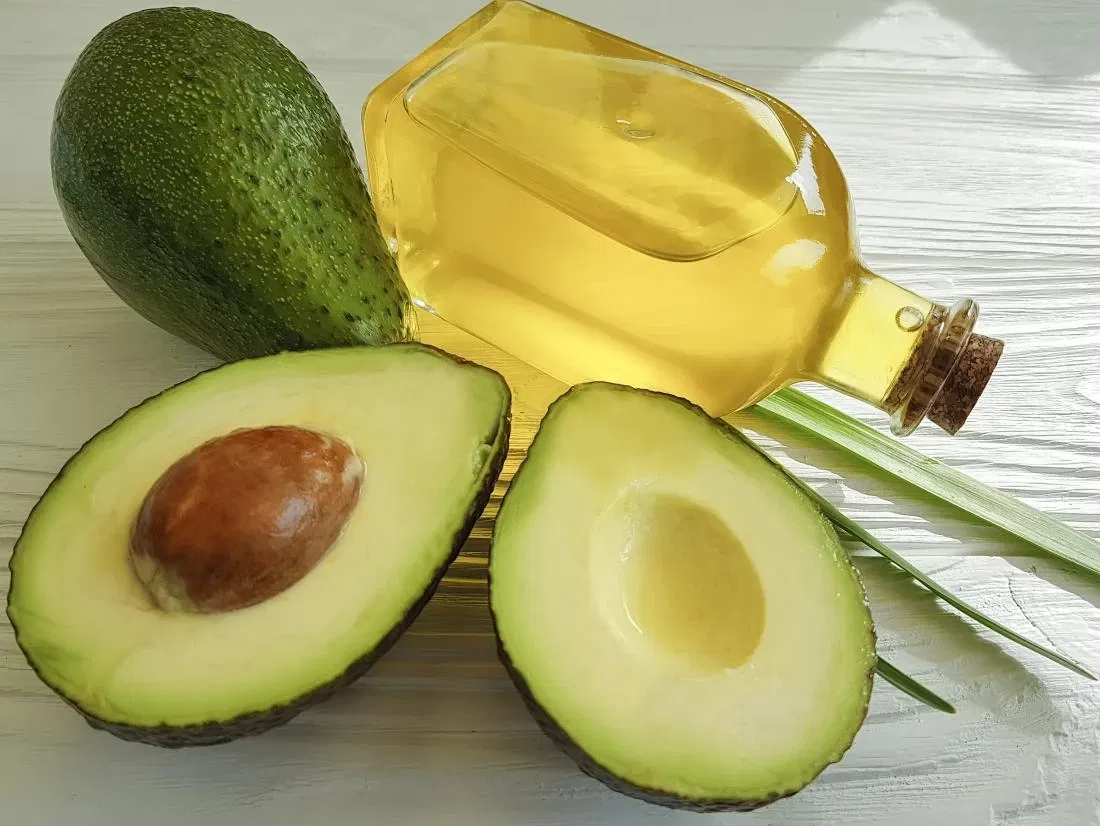 Fresh avocado representing nourishing avocado oil for hormonal skin changes in menopause