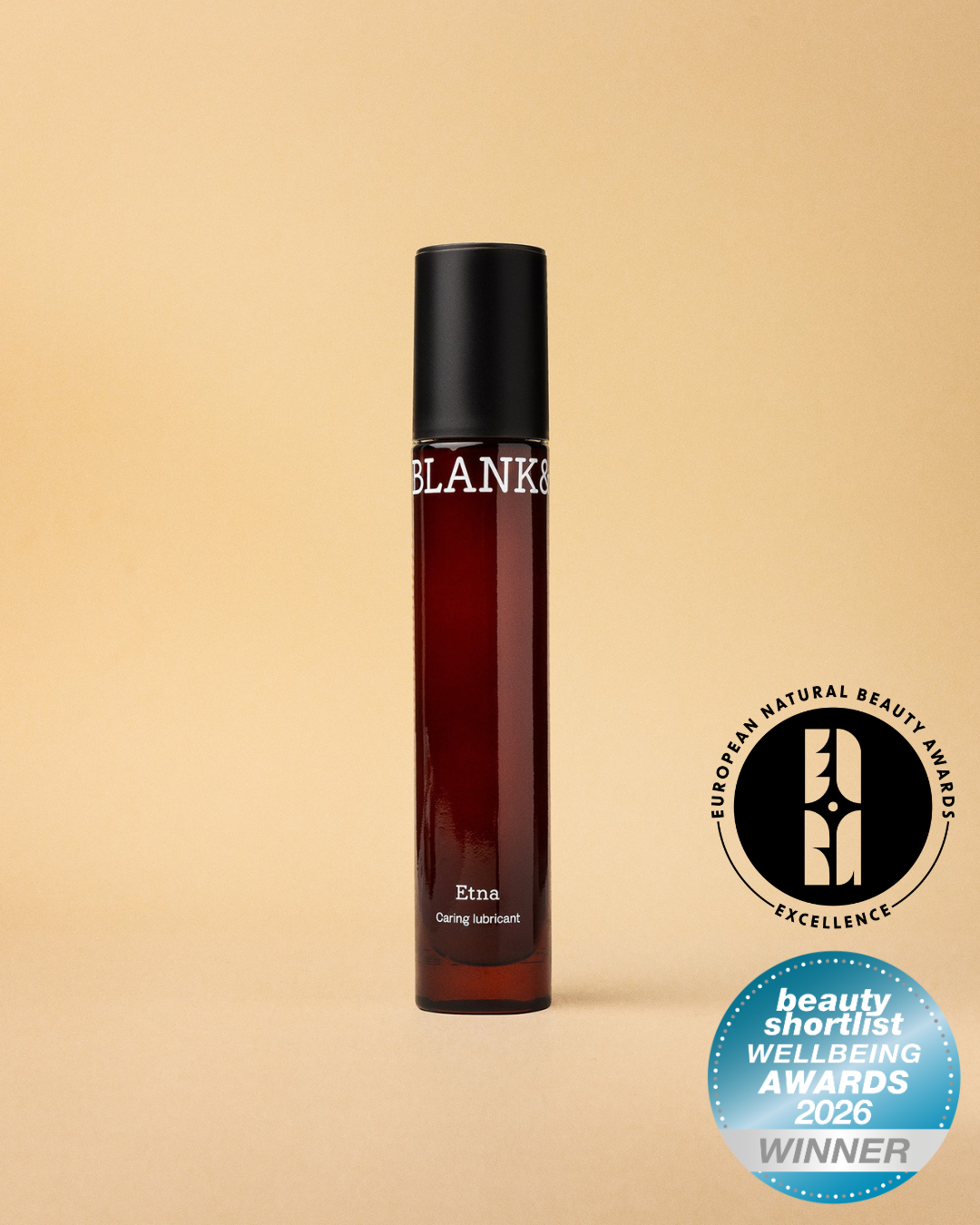 Blank& Etna caring lubricant, winner of the European Natural Beauty Awards and Beauty Shortlist Wellbeing Awards 2026
