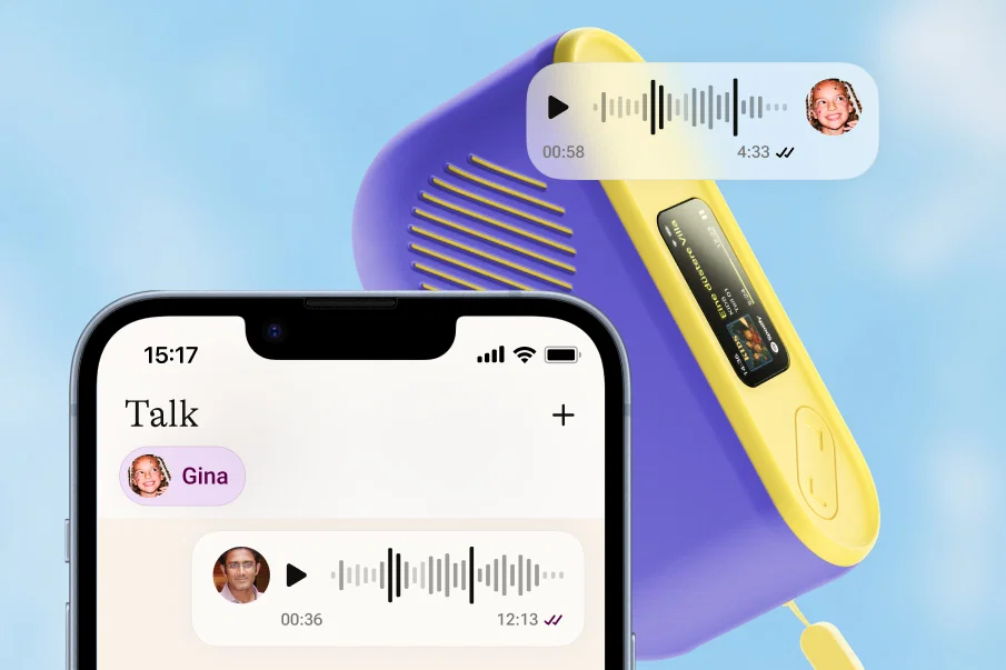 Voice messages between a child and a parent