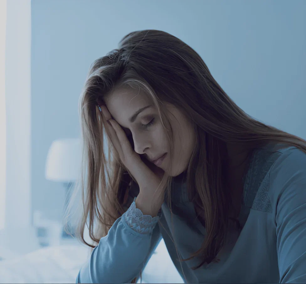 Person experiencing poor sleep quality