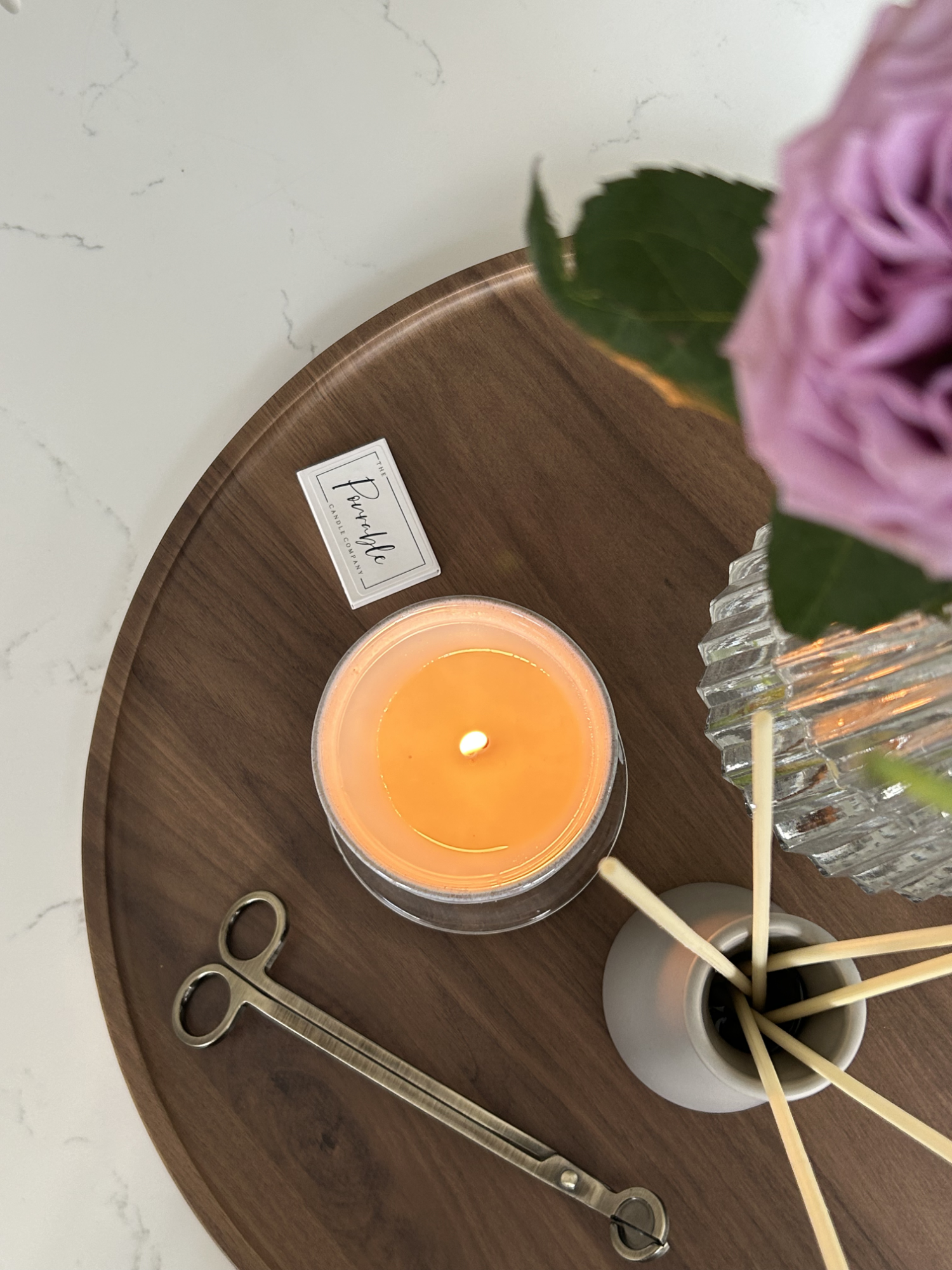 Pourable founder with candle collection