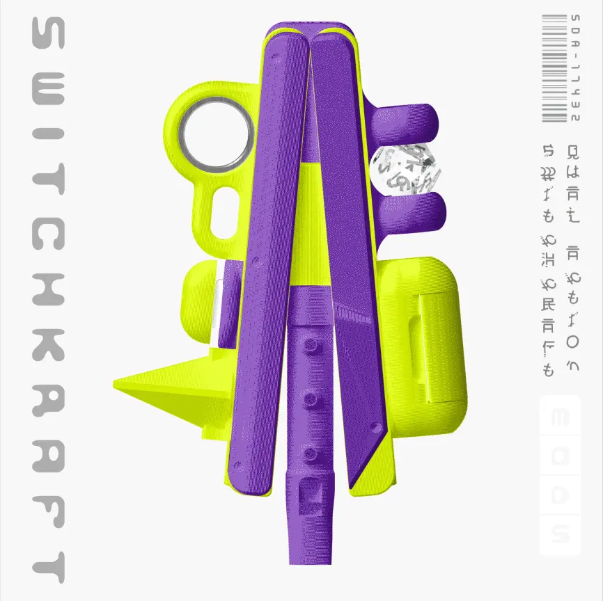 Custom kARTIFACT in purple and lime, assembling piece by piece
