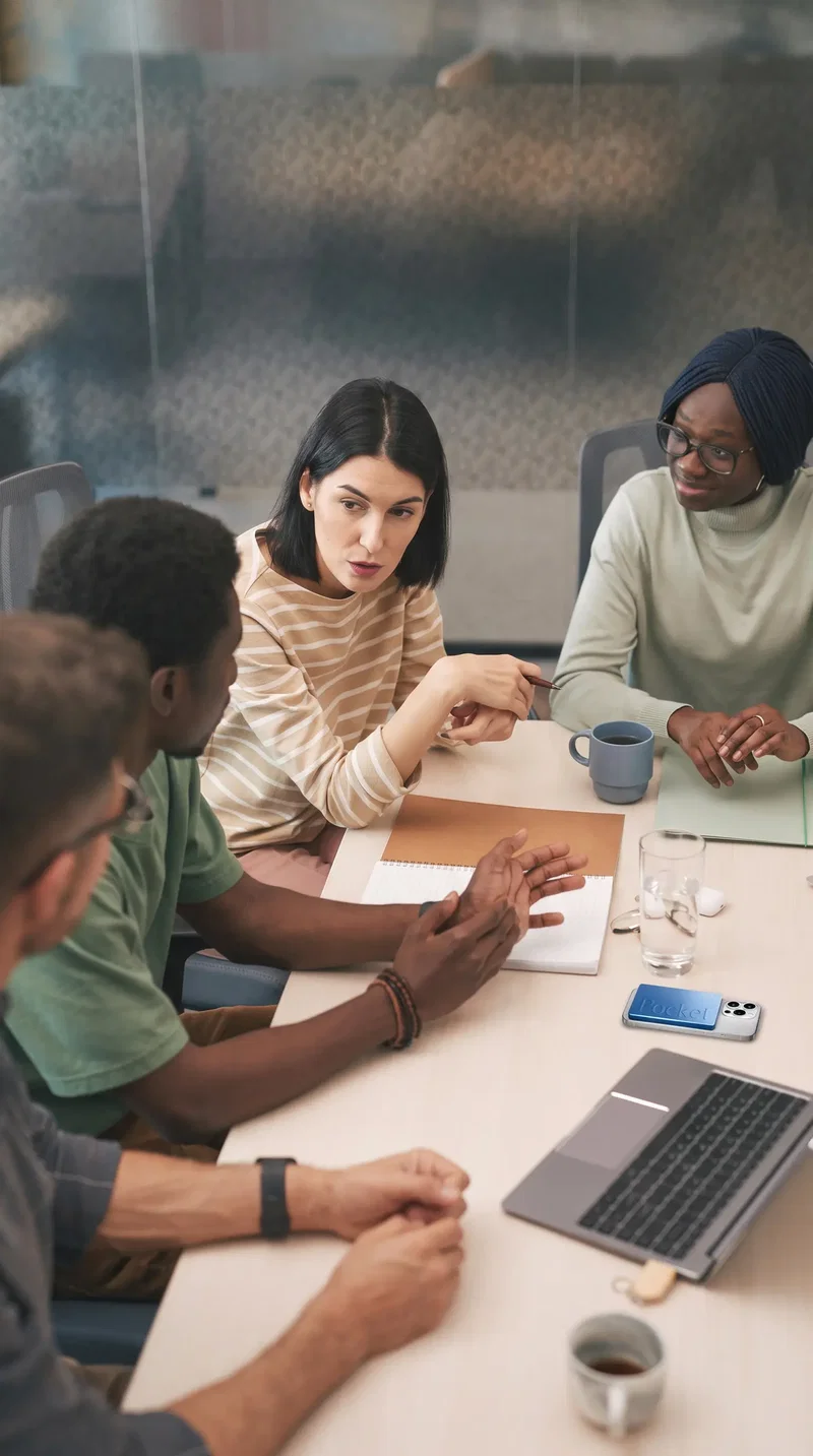 A team meeting around a table