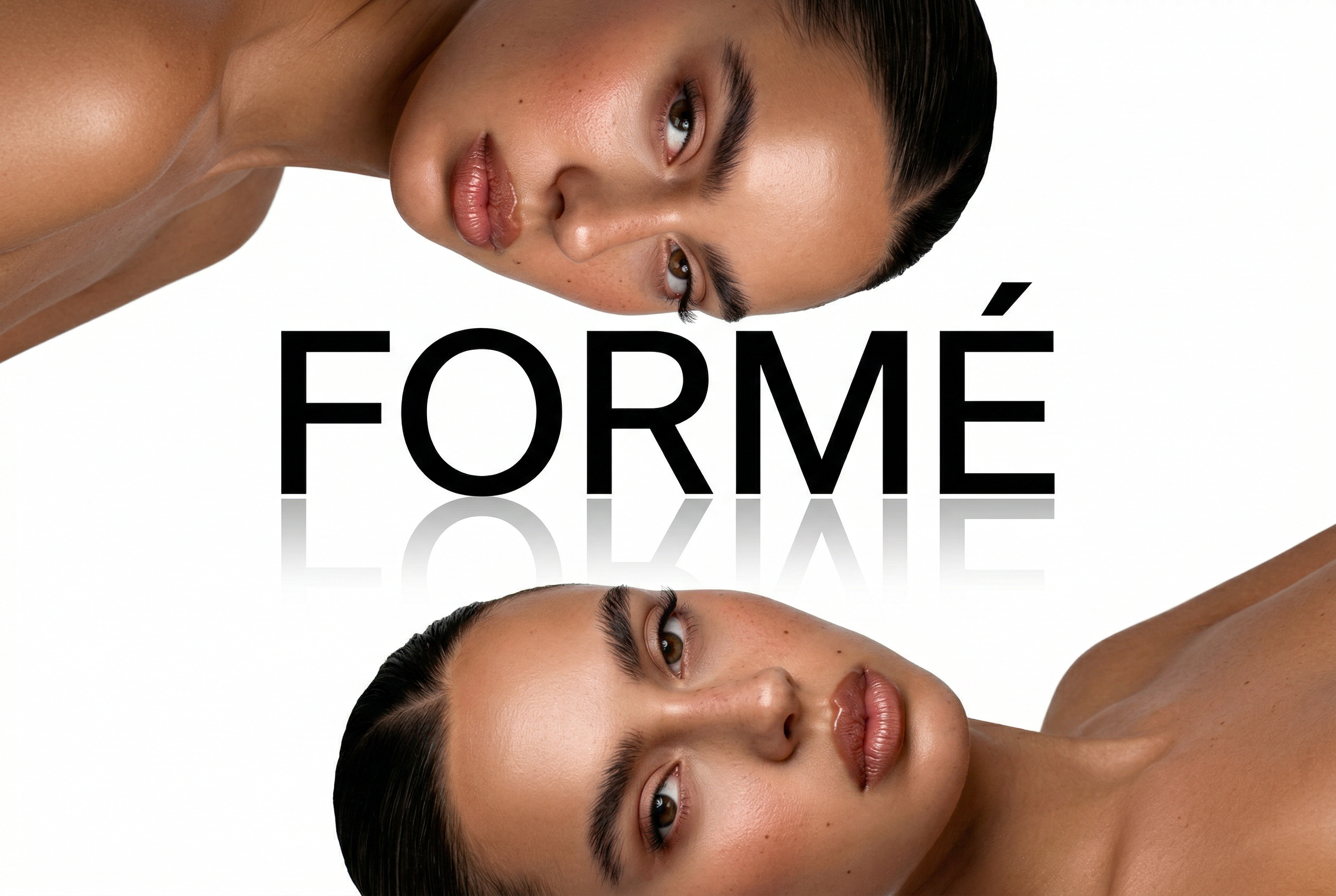 Formé skincare brand campaign featuring glowing skin and copper peptide serum Hero