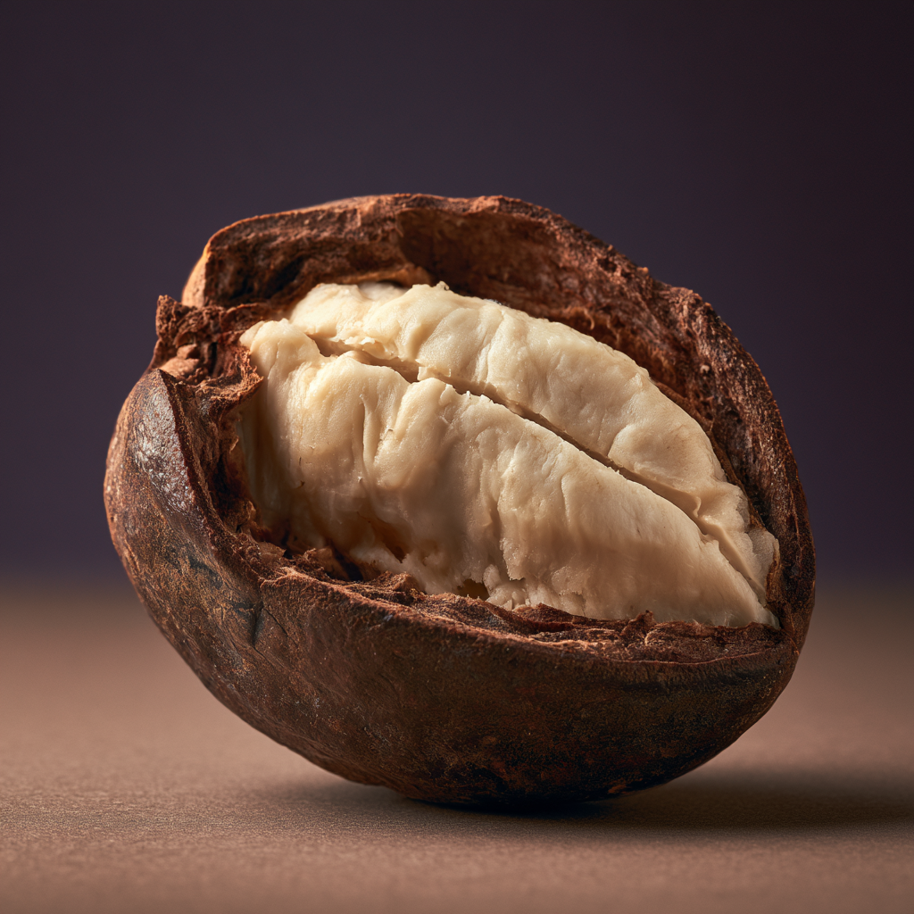 Macro photo of a cupuaçu pod, a natural source of Dynamine