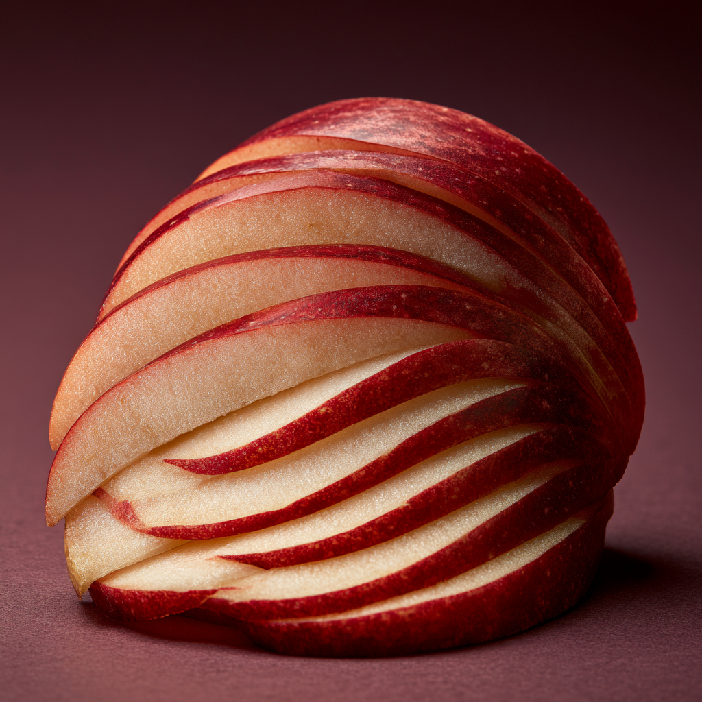 Macro photo of apple slices, a natural source of malic acid in Infinergy