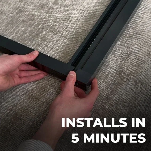 Hands clicking the Guard aluminum frame together without tools