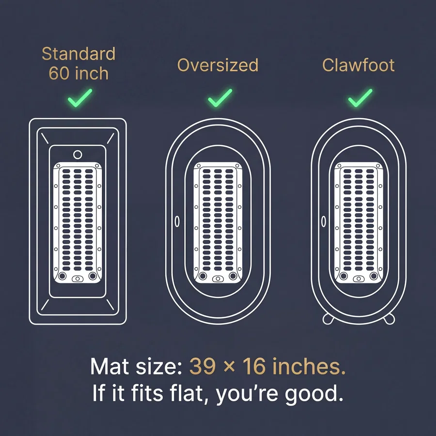 Fits standard tubs