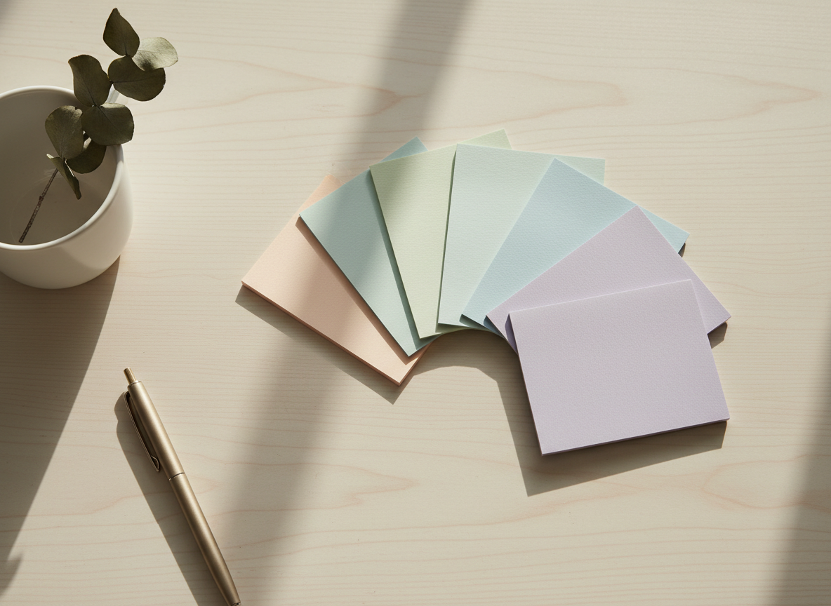 Sticky notes styled on a desk