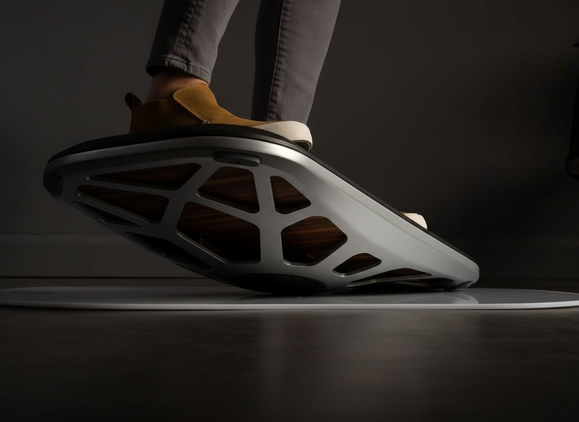 Iconic FluidStance hardware on a working desk setup