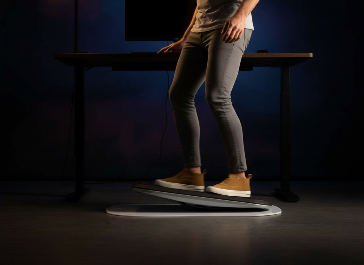 Constant subtle motion underfoot while working at a standing desk
